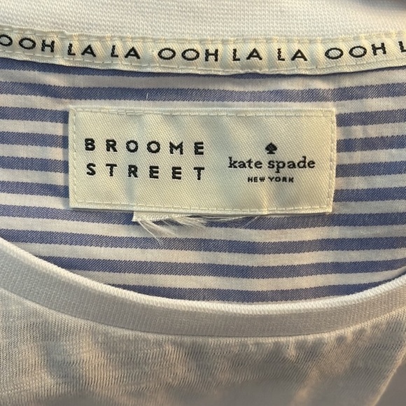 Kate Spade shirt ruffled striped back. Blue and white stripes. Size M - Picture 5 of 7